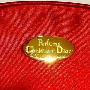 CHRISTIAN DIOR  PARFUMS RED SILKY MAKEUP MINI BAG